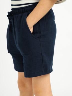 Deep Sea Striped Cotton T-Shirt and Shorts Set