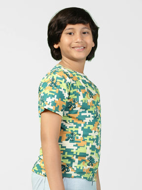 Boys Camo Print T-Shirt & Cargo Set