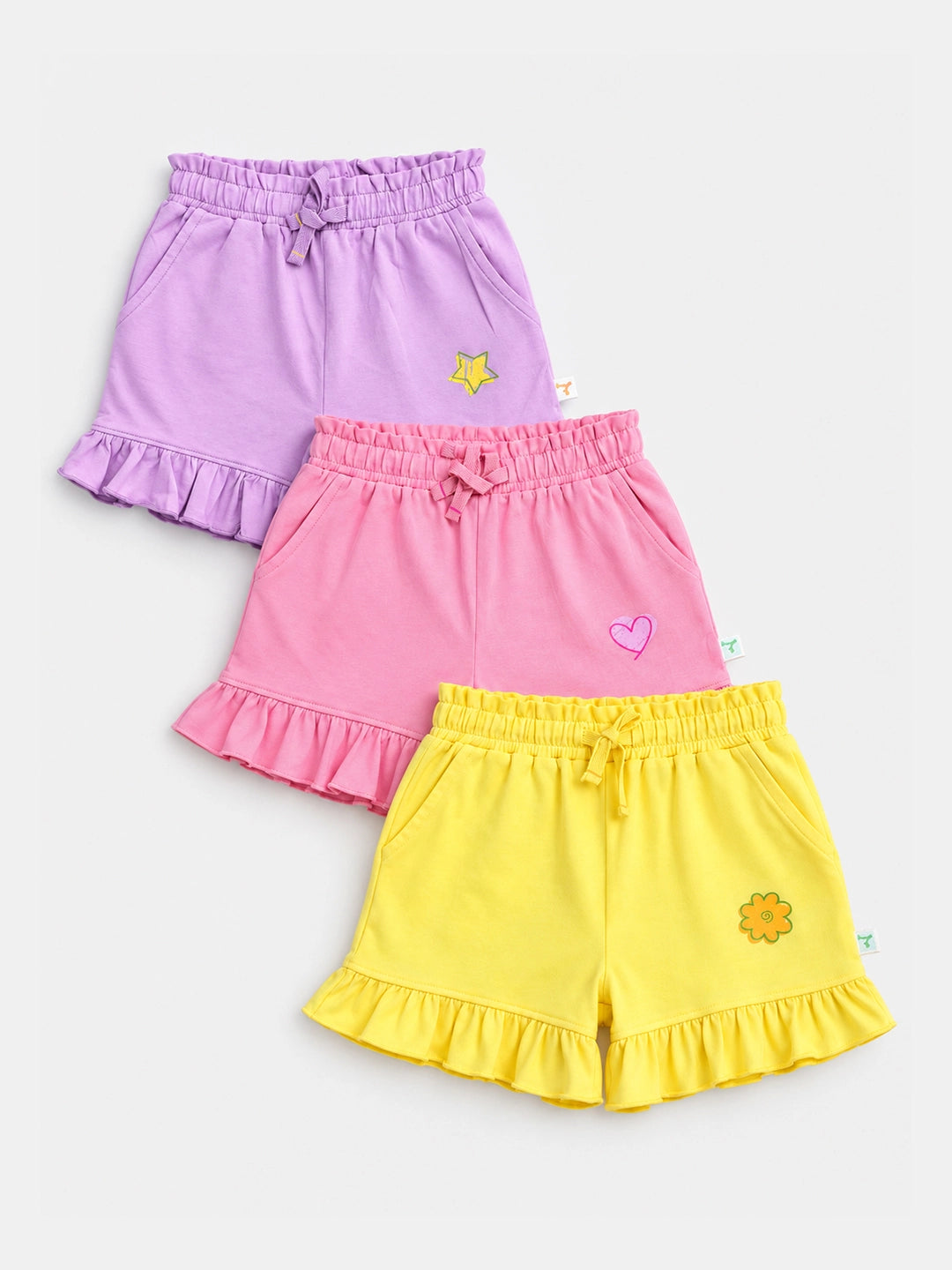 Pack of 3 Girl's Ruffle Shorts