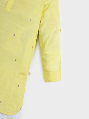 Yellow Pathani Kurta Set