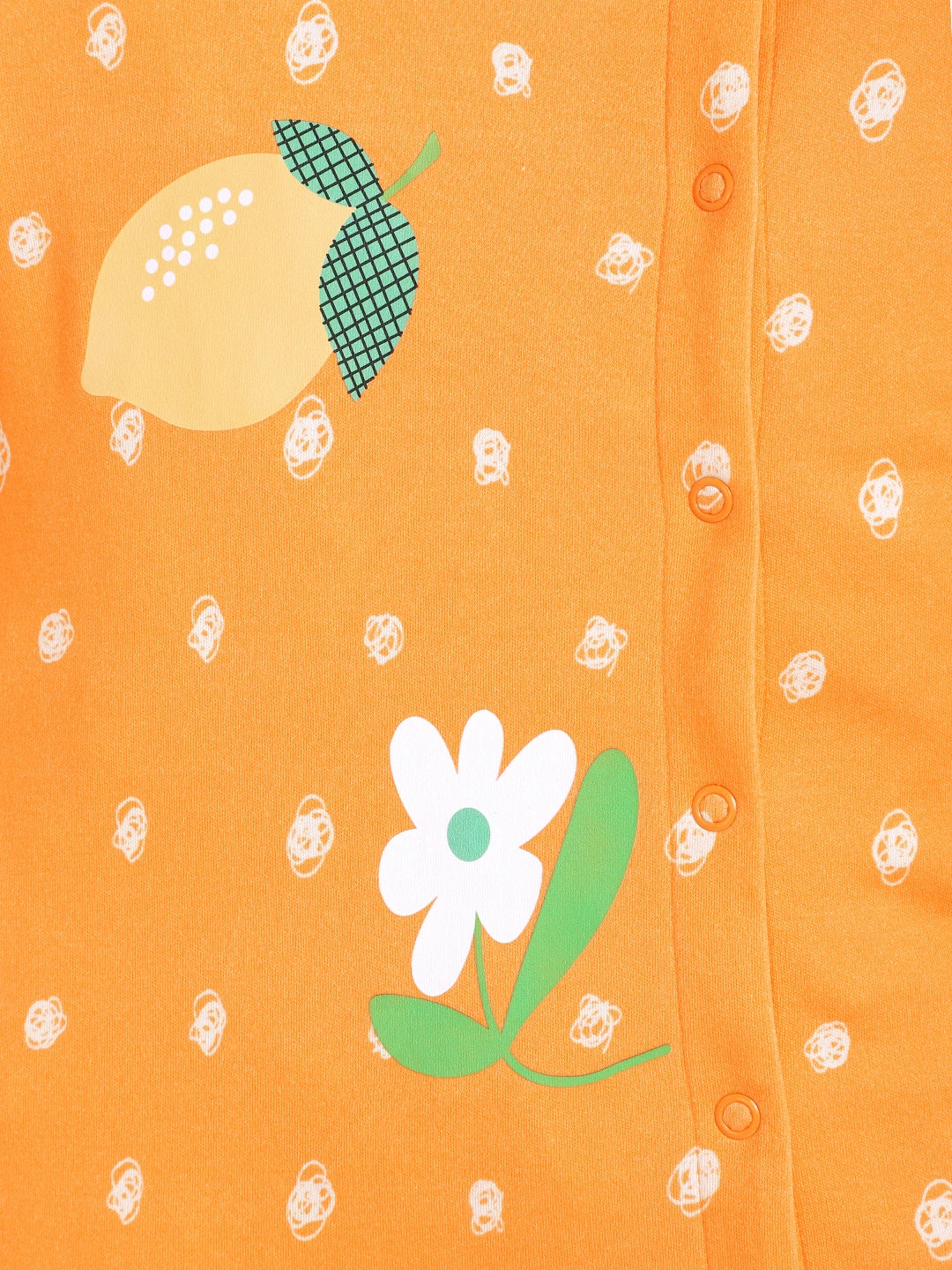 Zesty Orange Printed Sleepsuit