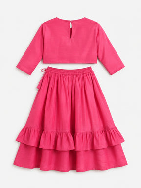 Embroidered Top & Skirt Set