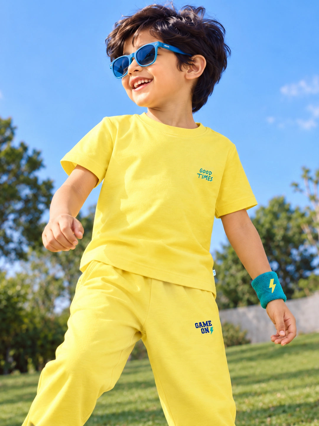 Playful Yellow T-Shirt & Jogger Set