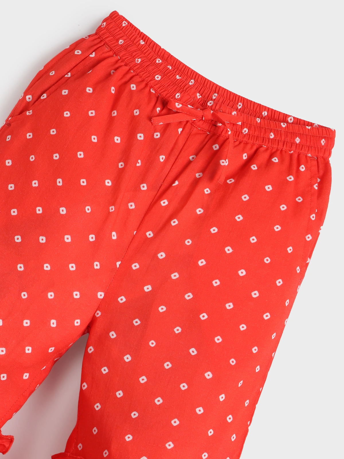 Red Bandhani Print Sharara Set with Dupatta