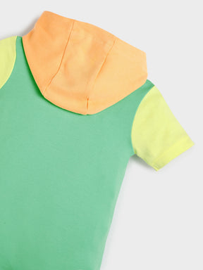 Colorblock Hooded Romper
