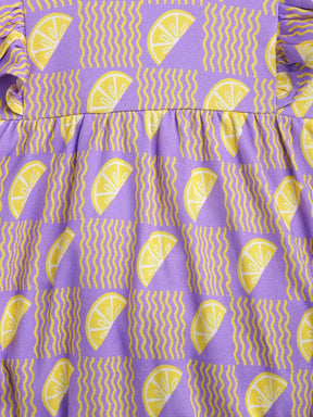 Zesty Lemon Printed Cotton Romper