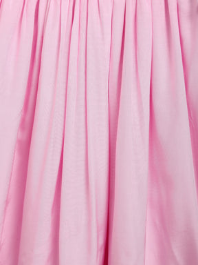 Pink Crop Top Skirt Dupatta Set