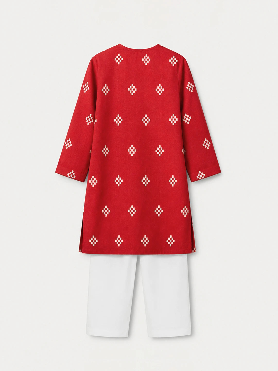 Red Katli Boys Kurta Set