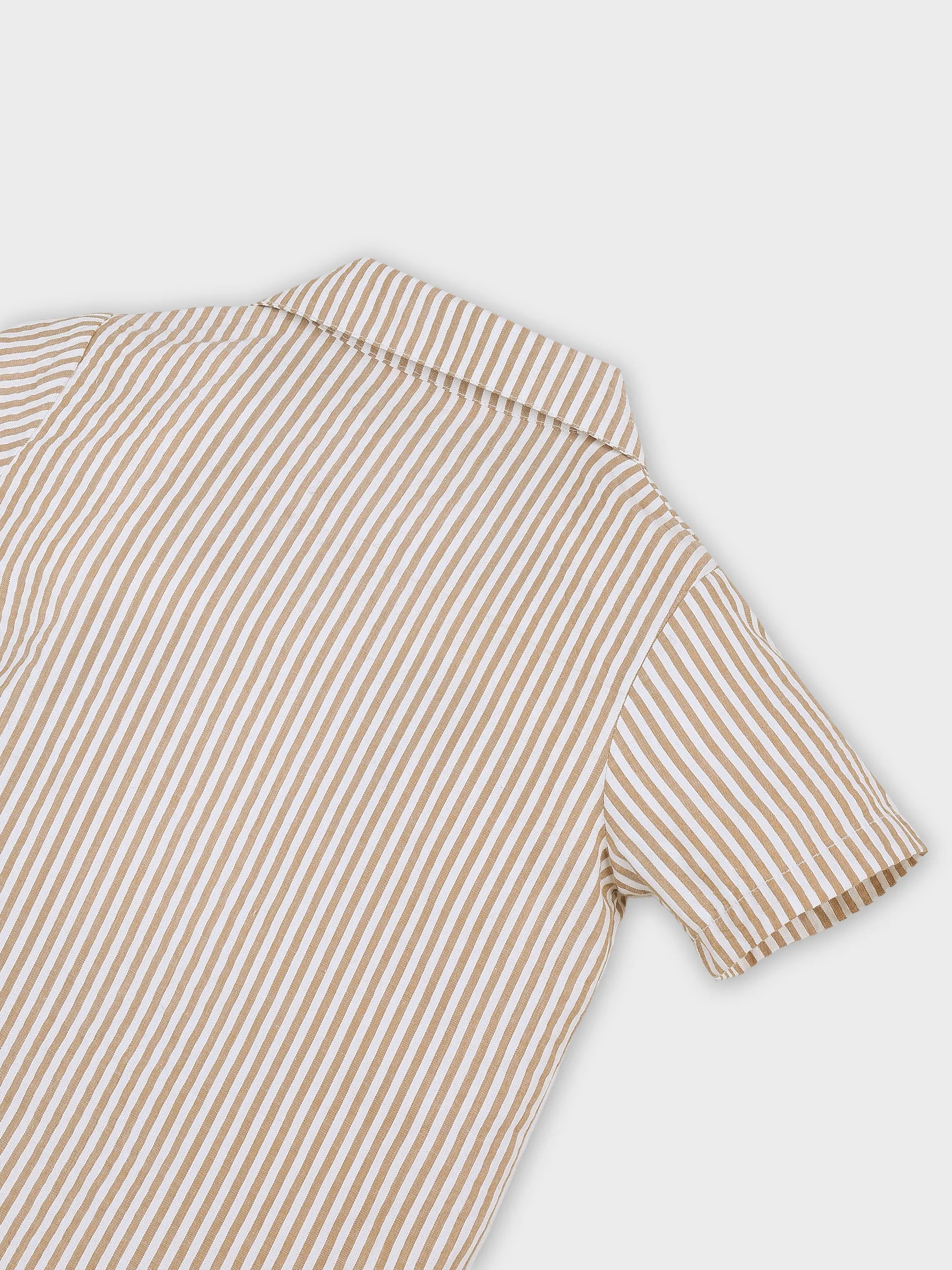 Striper Embroidered Shirt with Shorts