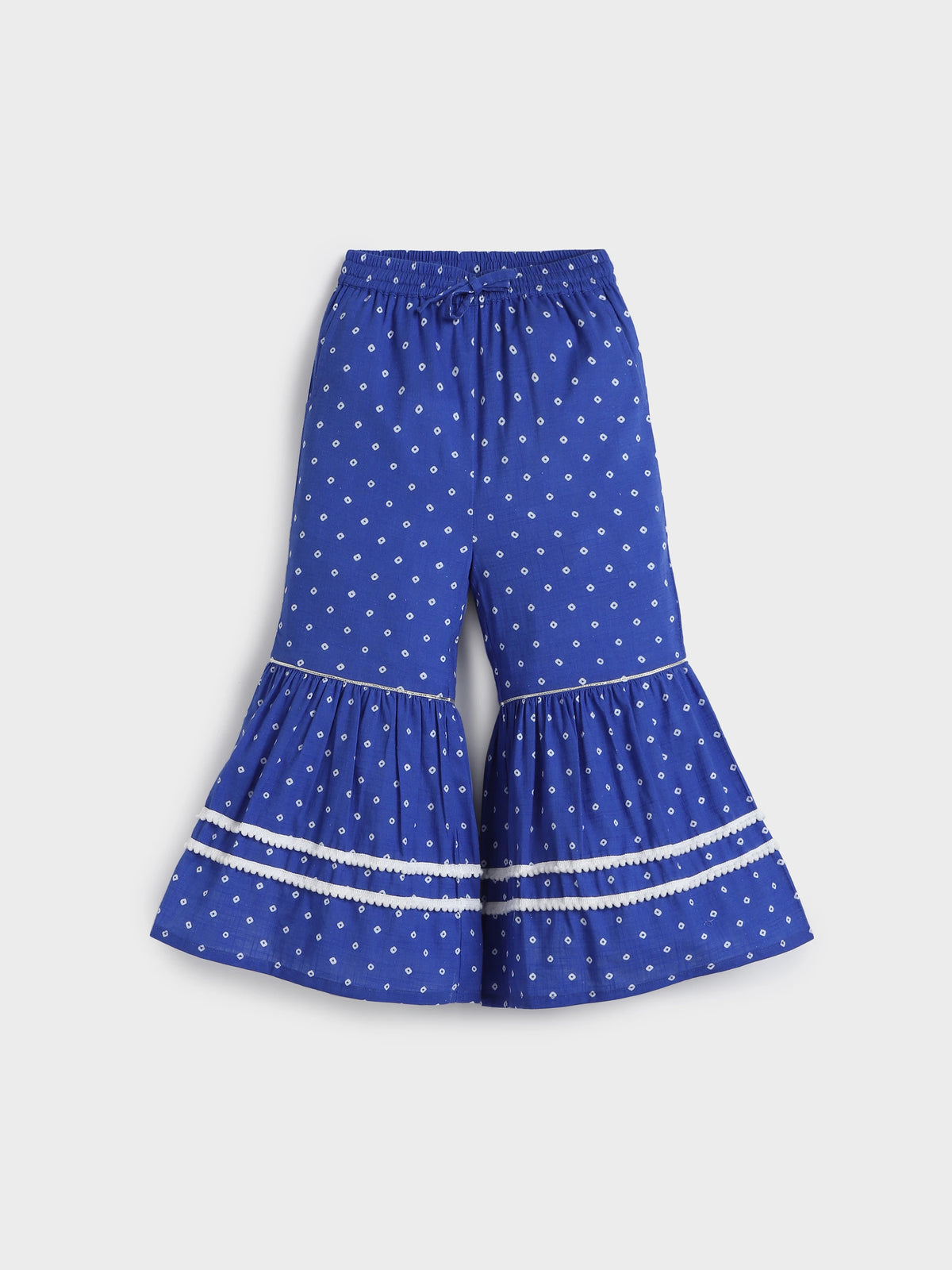 Blue Twirl Bandhani Sharara Set