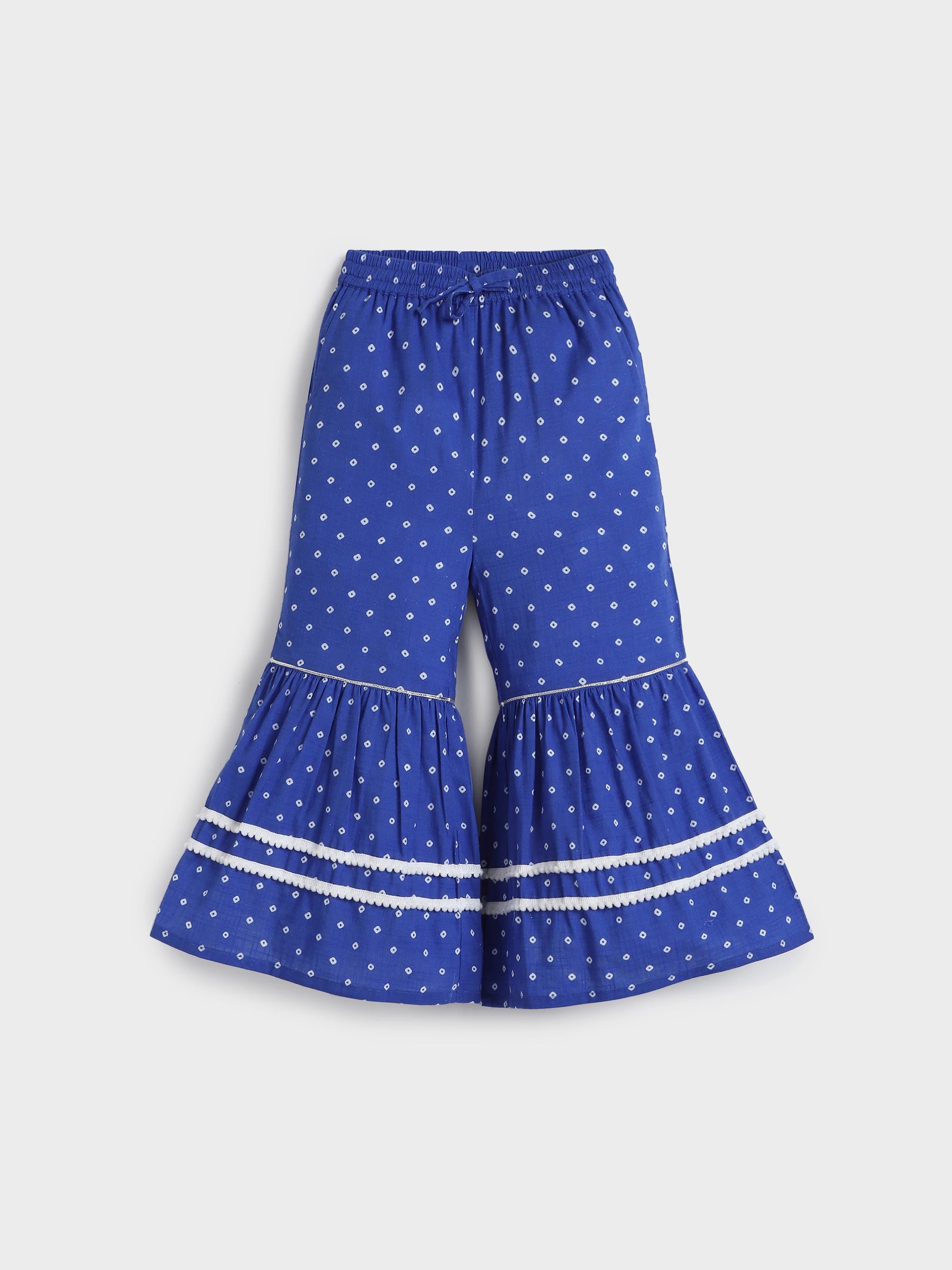 Blue Twirl Bandhani Sharara Set