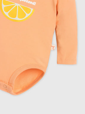 Orange Printed Bodysuit