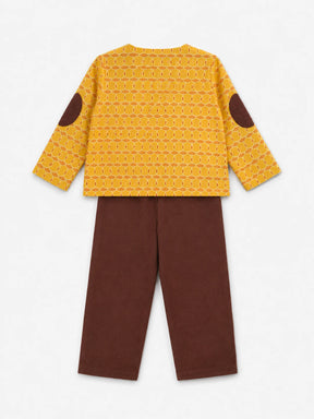 Elbow Patch Kurta Pajama Set