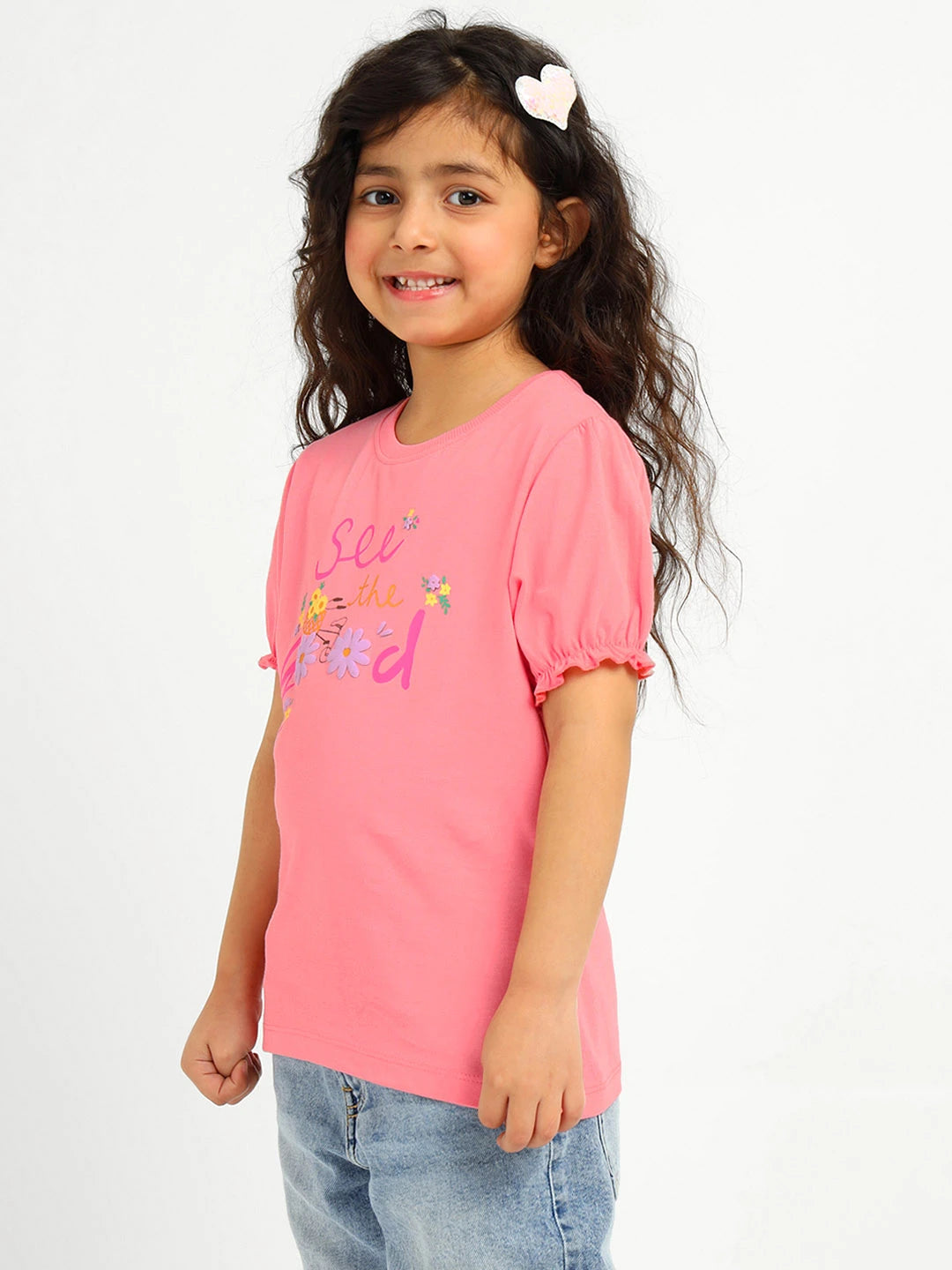 Girls Graphic Tee & Denim Set