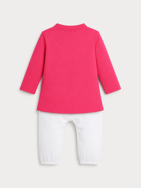 Embroidered Pink Kurta Set
