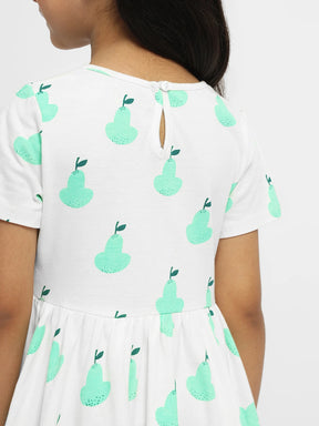 Pear Goodness Cotton A-Line Dress