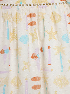 Playful Pastels Dress with Ruffle Sleeves