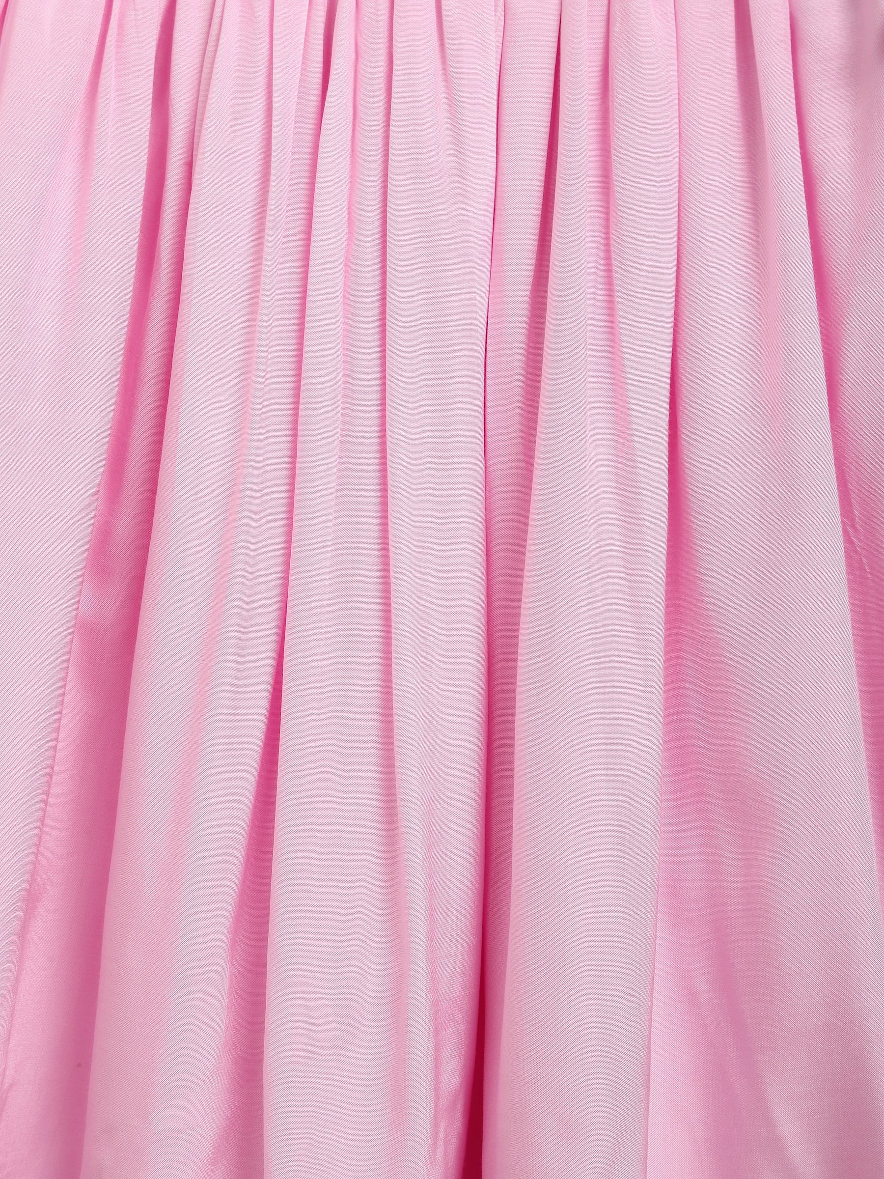 Pink Crop Top Skirt Dupatta Set