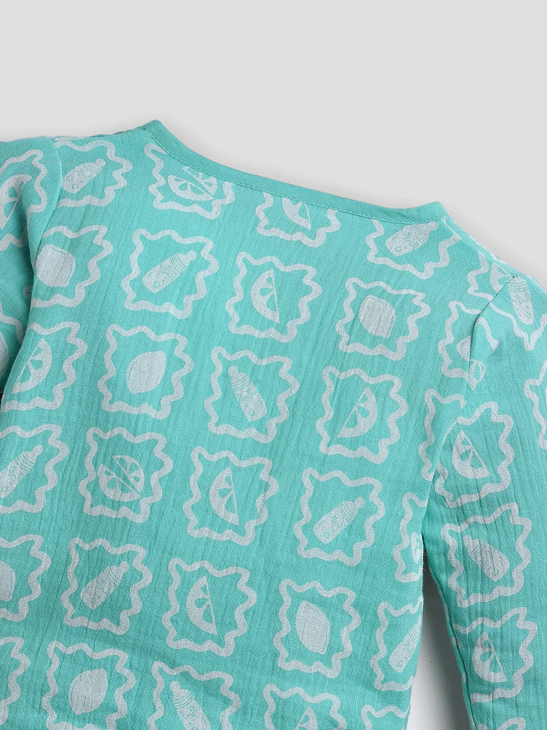 Icy Cool Lemonade Wrap Around Cotton Jhabla Set