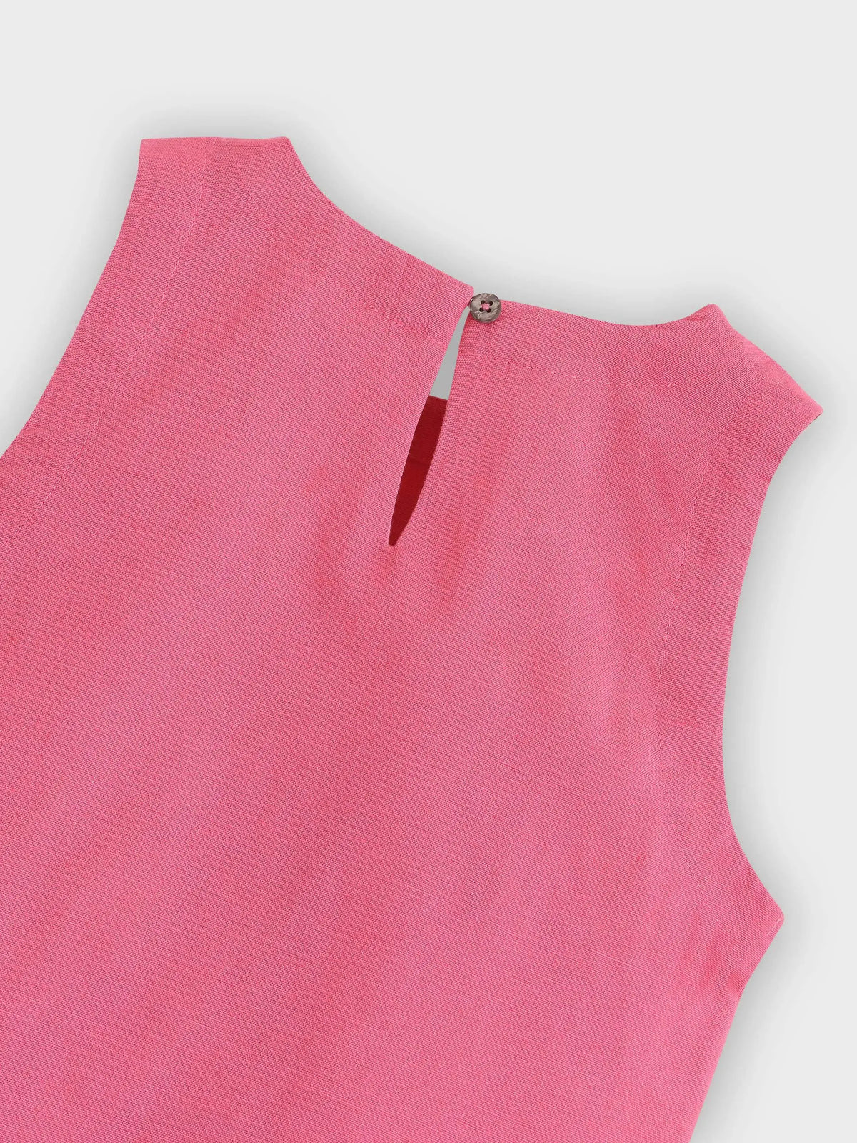 Pink Citrus Scallop Top & Paper Bag Shorts Set