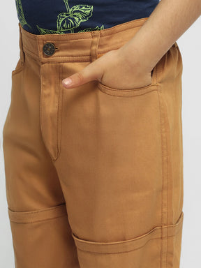 Brown Cotton Twill Pants