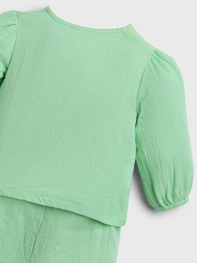 Minty Wrap Around Cotton Jhabla Set