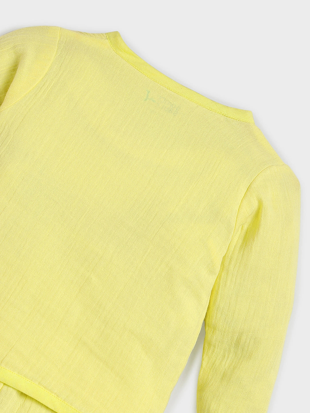Yellow Wrap Around Cotton Jhabla Set