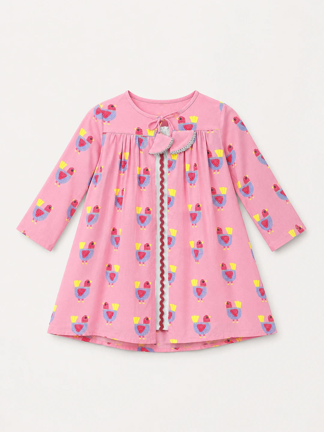 Printed Cotton Dress with Shrug