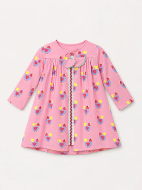 Printed Cotton Dress with Shrug