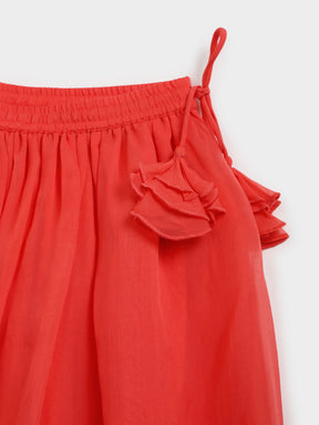 Zari Embroidered Top and Skirt Set with Dupatta