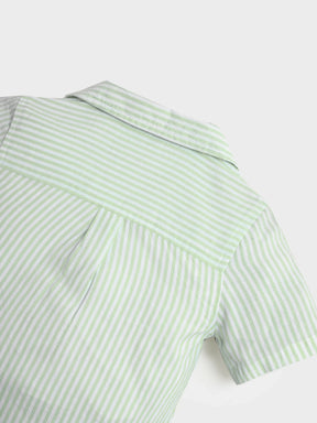 Mint Striped Shirt & Shorts Co-Ord Set