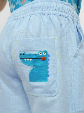 Blue Lagoon Cotton Bermuda Shorts