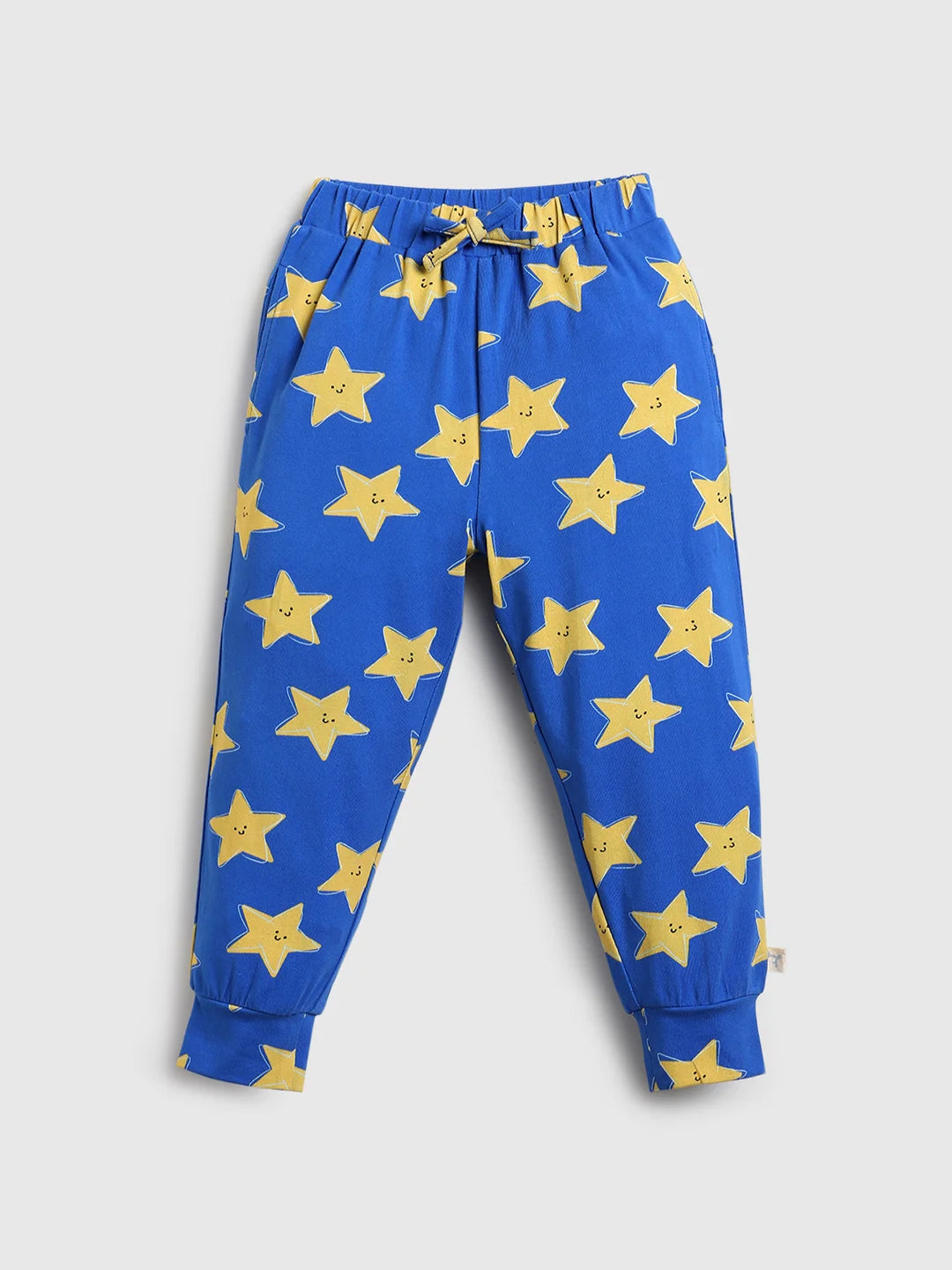 Boys Blue Cotton Printed Night Suit Set