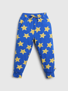 Boys Blue Cotton Printed Night Suit Set