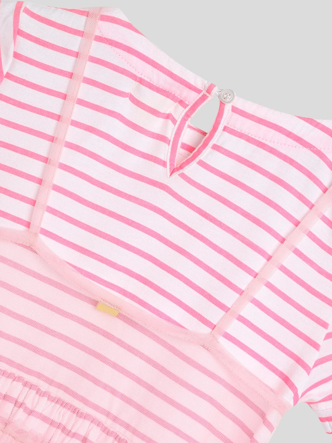 Pink Dress Set with Striped Dress & Tulle 3 Piece Set