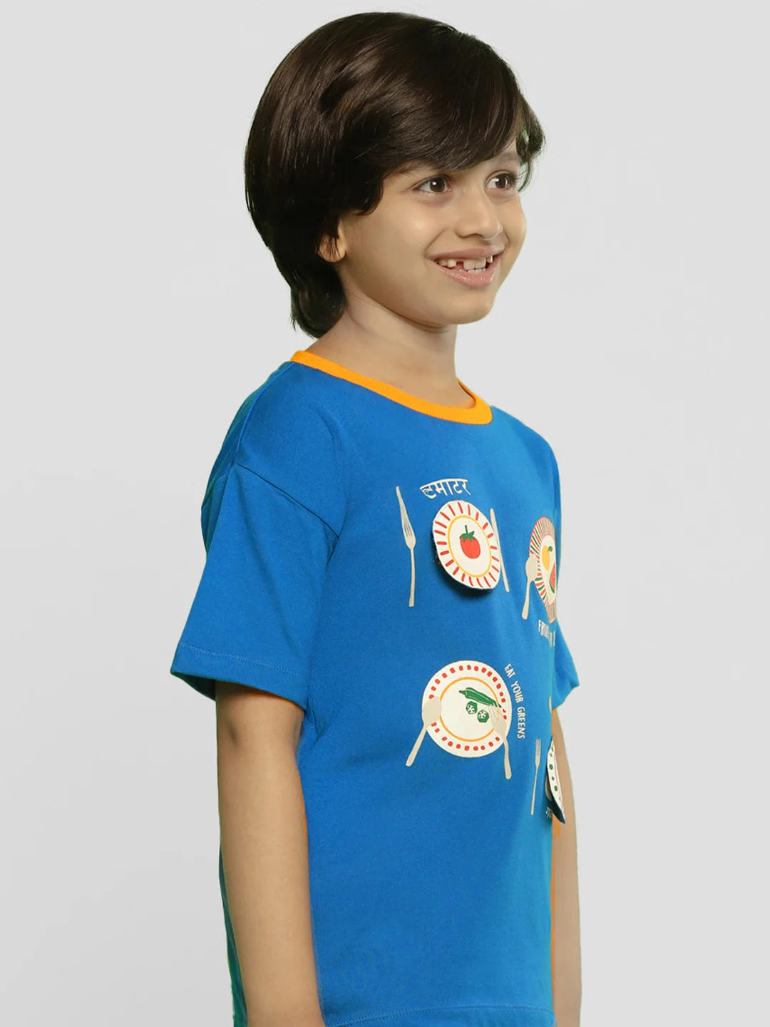 Blue Graphic T-Shirt & Denim Set