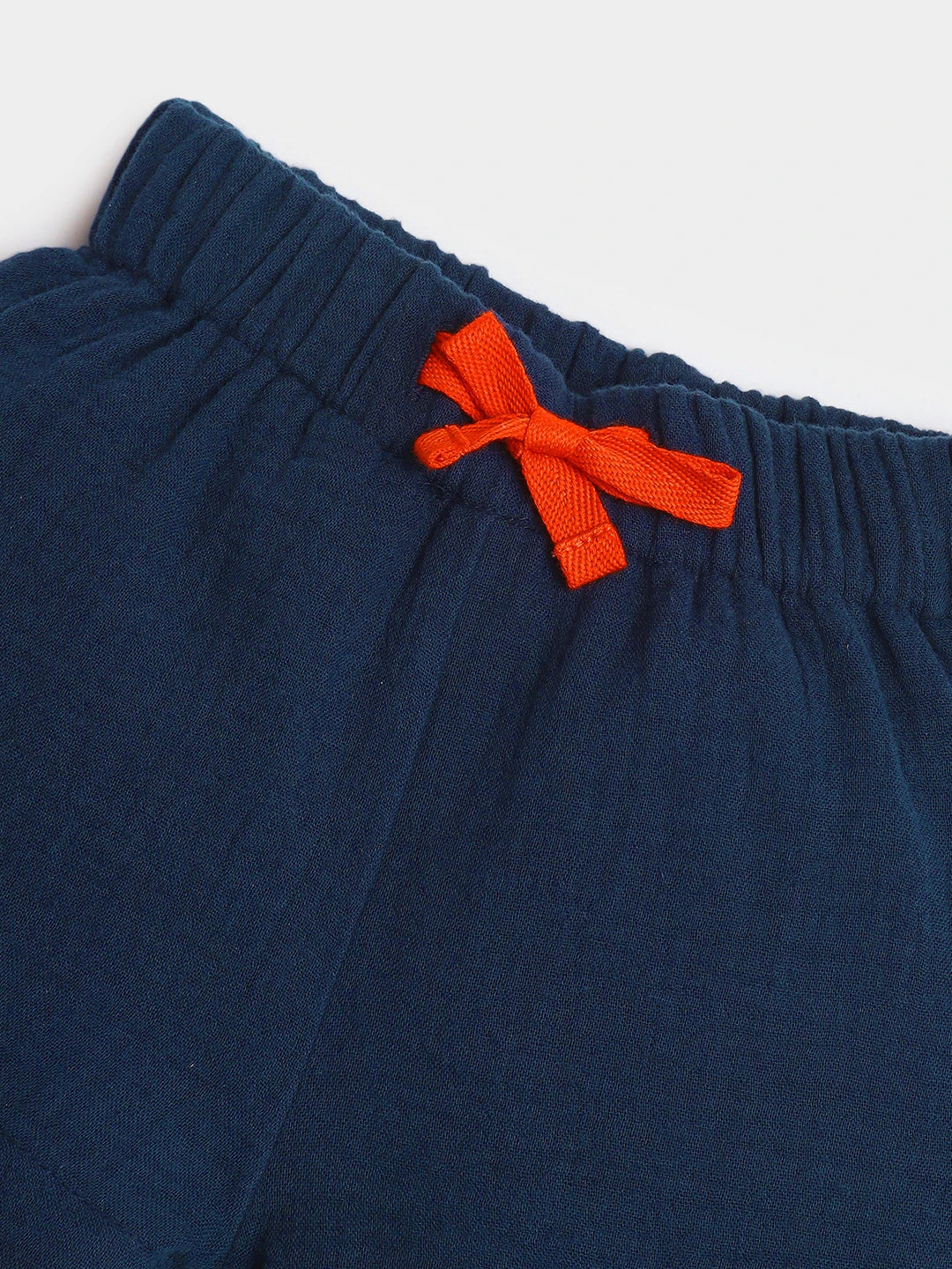 Deep Ocean Crinkled Cotton Shirt & Shorts Set