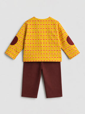 Elbow Patch Kurta Pajama Set