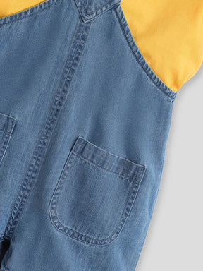 Flora Embroidered Denim Dungaree with Cotton Tee