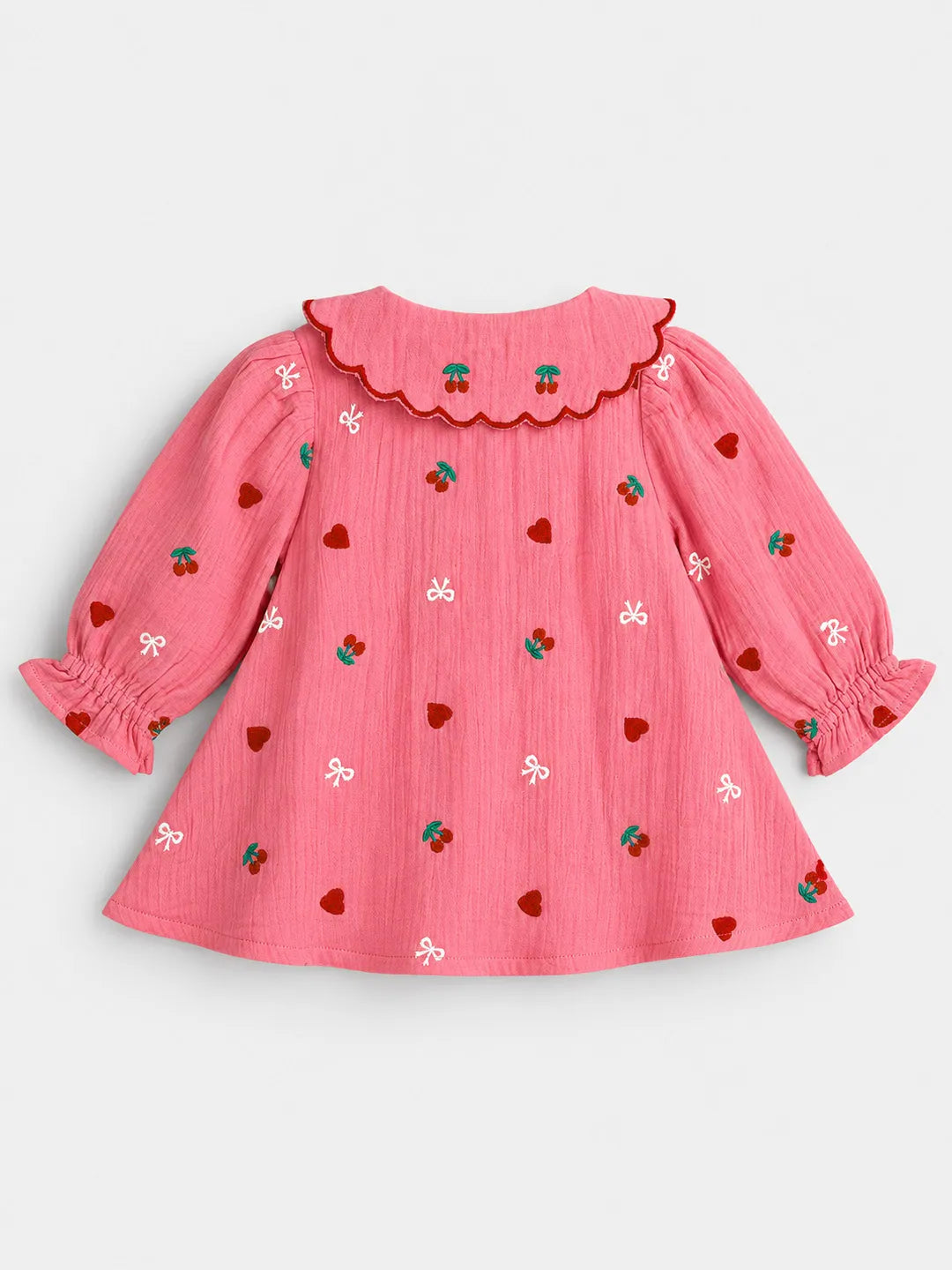 Cherry Scallop Collar Top