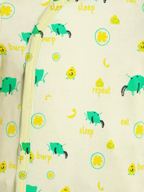 Burp Sleep Repeat Footed Cotton Sleepsuit