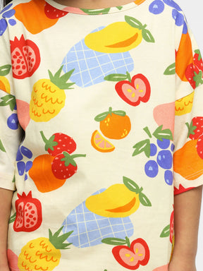Fruity Fun Drop Shoulder Cotton Top