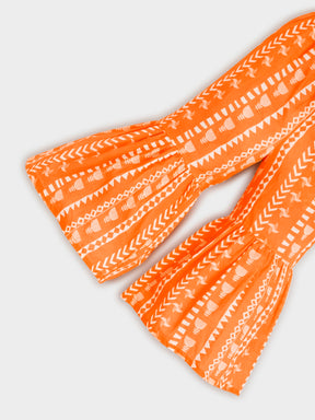 Orange Printed Sharara Set with Dupatta