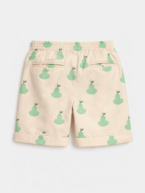 Mint Frill Collar Top & Pear Print Shorts Co-ord Set