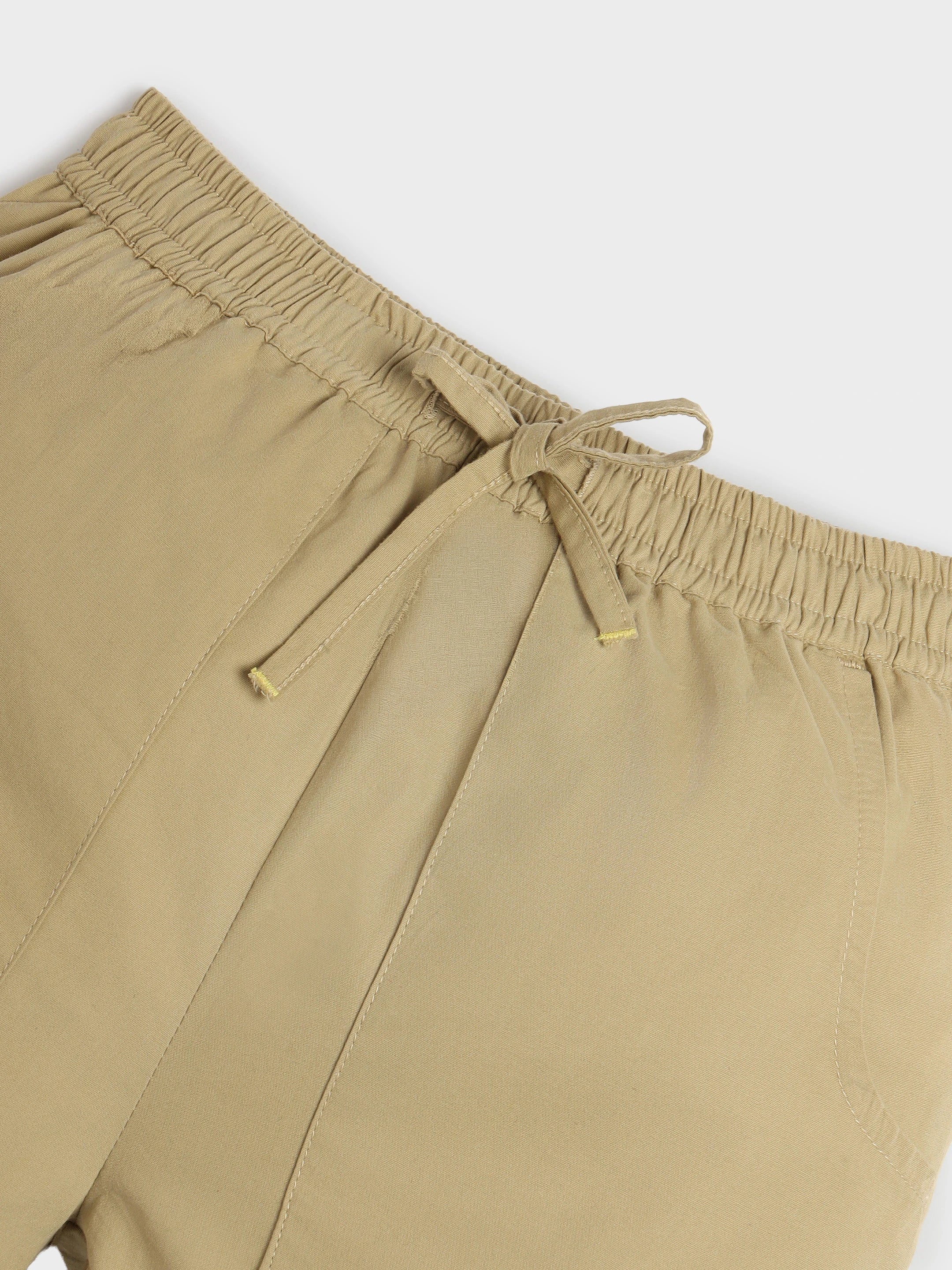 Palm Print T-Shirt & Khaki Shorts Set