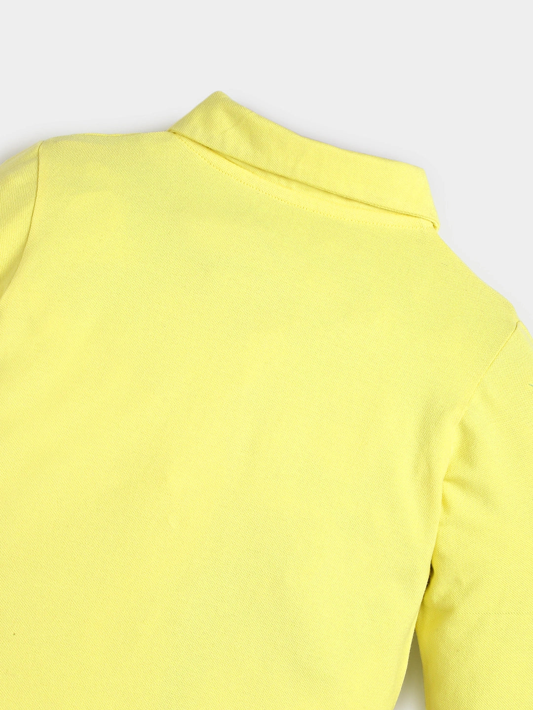 Solid Yellow Full Sleeves Polo T-shirt