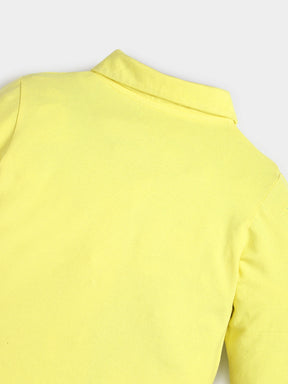 Solid Yellow Full Sleeves Polo T-shirt