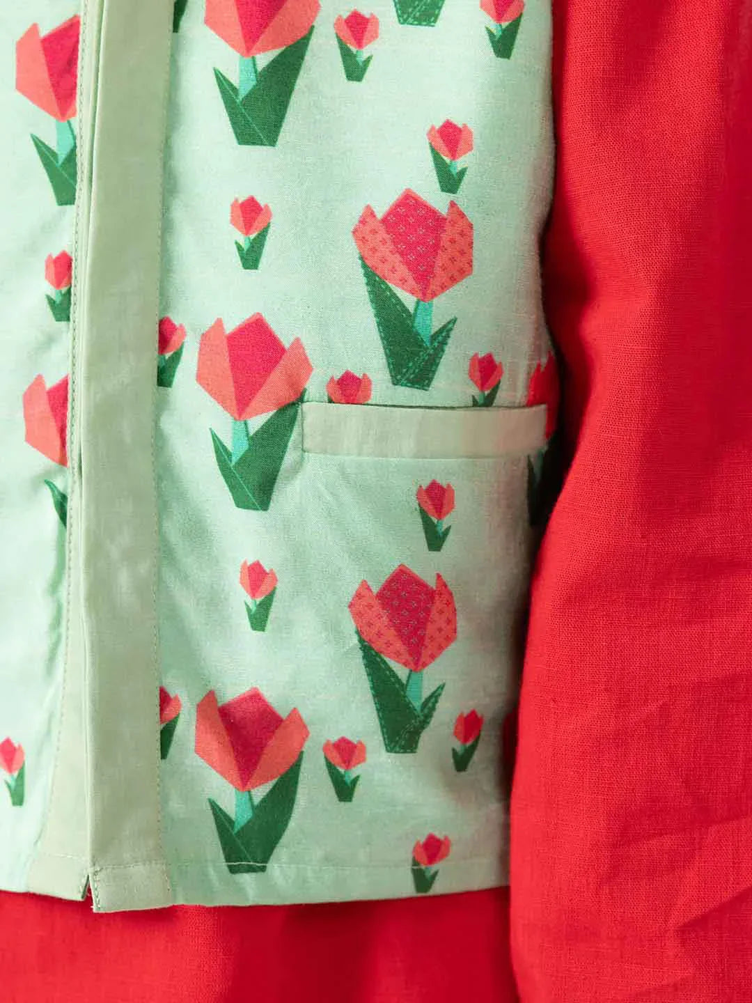 Green Tulip Nehru Jacket