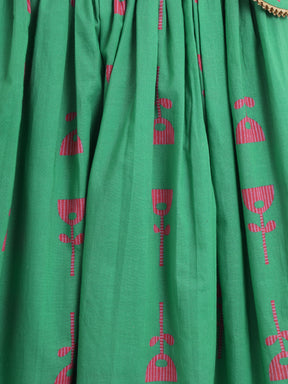 Printed Skirt Top with Dupatta Set