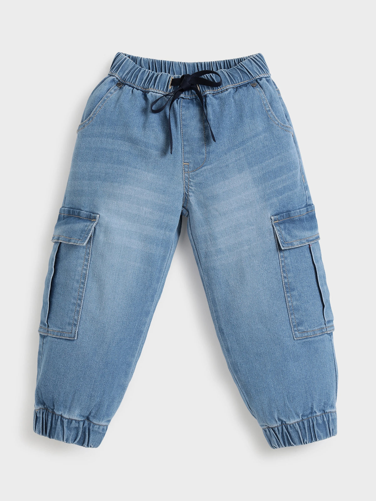 Boys Leaf Print Shirt & Denim Set